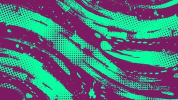 Abstract Sports Background with Green and Purple Brush Texture and Halftone Effect. Grunge Background for Banner or Poster Design vector