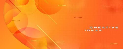 Abstract Orange Gradient Background with Geometric and Circular Elements. Creative and Dynamic Banner Design vector