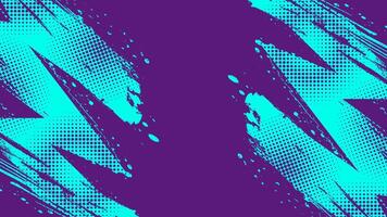 Abstract Sports Background with Blue and Purple Brush Texture and Halftone Effect. Grunge Background for Banner or Poster Design vector