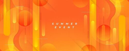 Abstract Orange Gradient Background with Geometric and Circular Elements. Creative and Dynamic Banner Design vector