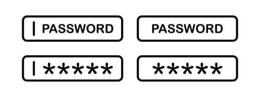 Password form icon. Account access symbol. User login illustration. Privacy protection sign. Password safety pictogram. vector
