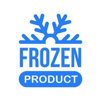 Frozen product label. Keep frozen illustration. Low temperature sign. Refrigerator only banner. Cold food symbol. vector