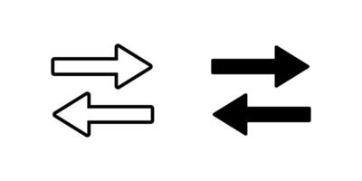 Switch icon. Sync arrows symbol. Exchange illustration. Transfer pictogram. Mix sign. Swap outline icon. Deal and trade symbol. Reverse sign. Two directions arrows. vector