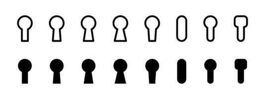 Keyhole icon set. Lock symbol. Keyhole illustration collection. vector