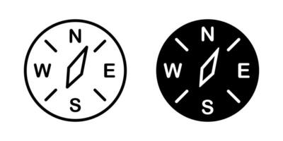 Compass icon. Navigation map symbol. North, south, east, west direction arrow. Adventure illustration. vector