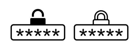 Password protection icon. Account access symbol. User login form illustration. Privacy protection sign. Password safety pictogram. vector
