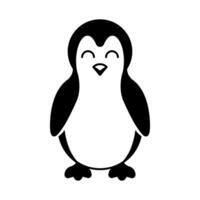 Cute penguin illustration. Happy baby penguin cartoon character design. Antarctic animal icon. vector