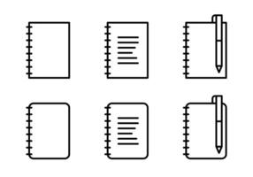 Notepad icon. Notebook symbol. Document pages illustration. Writing pad icon set. vector