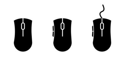 Computer mouse icon. Wireless gaming device black symbol. Click and scroll mouse buttons filled illustration. vector