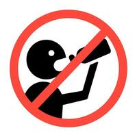 Don't drink icon. No alcohol sign. Drunk men not allowed ban symbol. Do not swallow warning sign. No drinking zone stop icon. vector