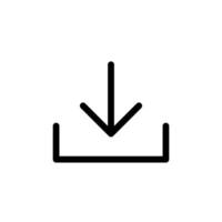 Download button icon. Arrow download symbol. Save or upload file web interface pictogram. Web or app illustration. vector
