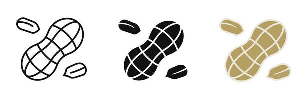 Peanut icon. Nut illustration. Raw nutshell symbol. Healthy snack icon. vector