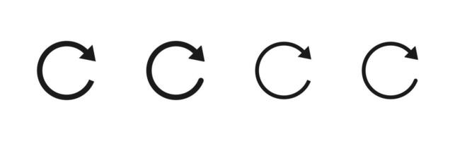 Reload button icon. Refresh or repeat sign for web UI design. Circular arrow reset illustration. Page update symbol. vector