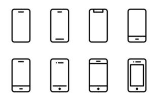 Smartphone icon set. Mobile phone collection. Screen and display illustration isolated. vector