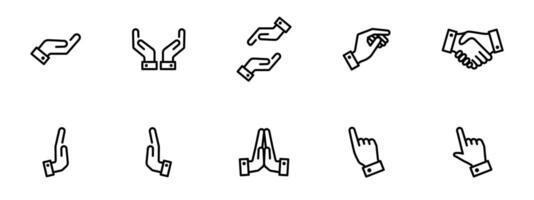 Holding hand icon. Finger pointer or cursor illustration. Hand gestures icon set isolated. vector