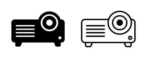 Projector icon. Presentation symbol. Cinema equipment sign. Projector isolated illustration with line, outline, filled and stroke styles. vector