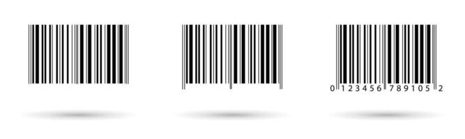 Realistic barcode label template. Product identification code icon. Datum scan technology illustration. vector