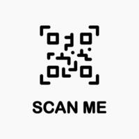 QR code icon. Scan me symbol. Barcode illustration. vector