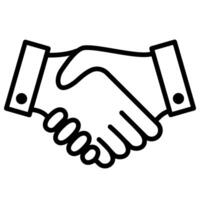 Handshake icon. Partnership and cooperation symbol. Teamplay and teamwork illustration. Agreement, contract or deal icon. vector