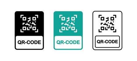 QR code scanner label. QR-code sign. vector