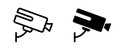 CCTV camera simple icon. Home security guard system illustration. cam silhouette in line, outline, filled and stroke style. Protection and private safety control symbol. vector