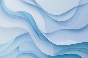 Blue color wavy background with paper cut style vector