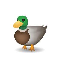 Duck flat icon. Duck with green head emoji illustration isolated on background. vector
