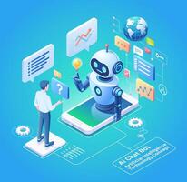 Artificial intelligence Ai Chat Bot technology concept vector