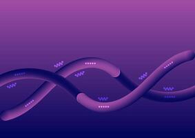Flowing smooth wave pattern and 3d line on blue and purple background. Internet network and communication signal technology, fiber optic line. Science and music backdrop. vector