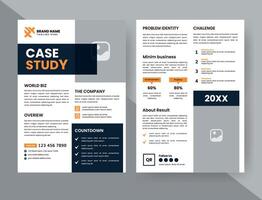 Case Study Layout Flyer. Minimalist Business Report with Simple Design. vector