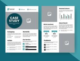 Case Study Layout Flyer. Minimalist Business Report with Simple Design. vector