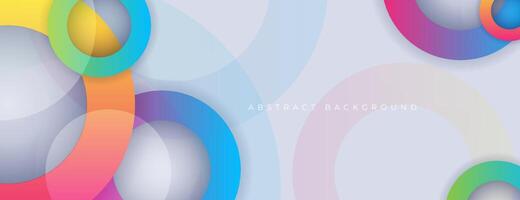 colorful overlapping circles on white background. color geometric design vector