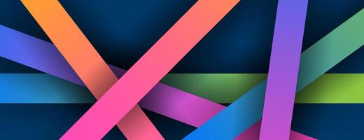 overlapping colorful stripes paper background vector