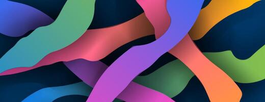 overlapping colorful abstract shapes paper background with gradient color vector