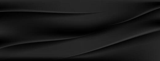 Abstract black fabric background with elegant lines texture vector