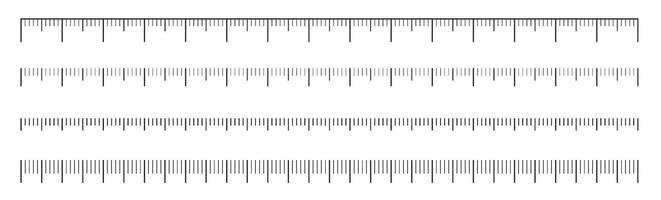 Measurement scale, template for a ruler. Measuring tool blank. Different units of measurement. vector