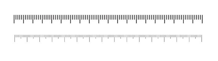 Measuring scale, marking for ruler, marks for tape measure, thermometer scale. Template for a ruler vector
