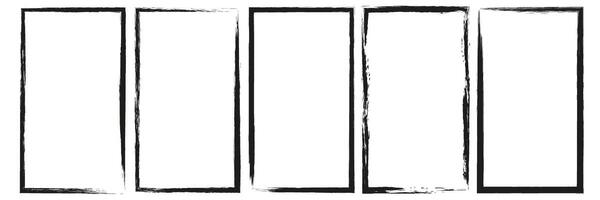 Black Charcoal Brush Rectangular Frame Collection vector