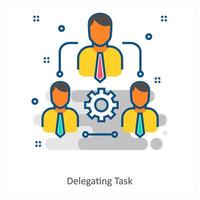 Delegating Task and Business icon concept vector