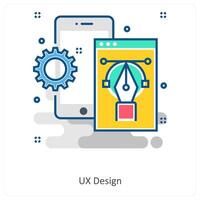 UX design and Mobile icon concept vector