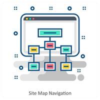 Site map navigation and Details icon concept vector
