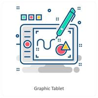 Graphic Tablet and Drawing icon concept vector
