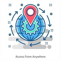 Access From Anywhere and Location icon concept vector