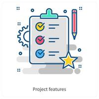 Project features and Settings icon concept vector