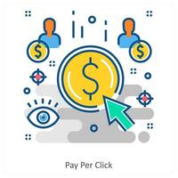 Pay per click and Money icon concept vector
