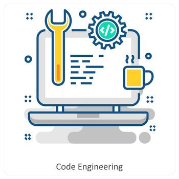 Code engineering and Data icon concept vector
