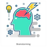 Brainstorming and Brain icon concept vector