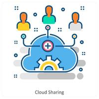 Cloud sharing and Cloud icon concept vector