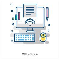 Office Space and Creative icon concept vector
