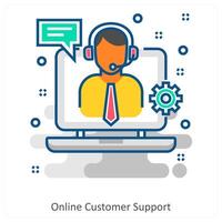 Online customer support and help icon concept vector